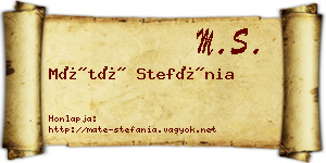 Máté Stefánia névjegykártya