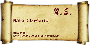 Máté Stefánia névjegykártya